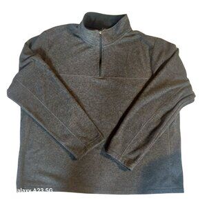 Lands End Mens 3XL/T Charcoal Gray Half-Zip Fleece Pullover Cozycore  Soft
